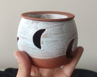 Moon Ceramic Oil Diffuser, Handmade Ceramic Wax Melt, Essential Oil Diffuser Ceramic, Pottery Handmade Diffuser