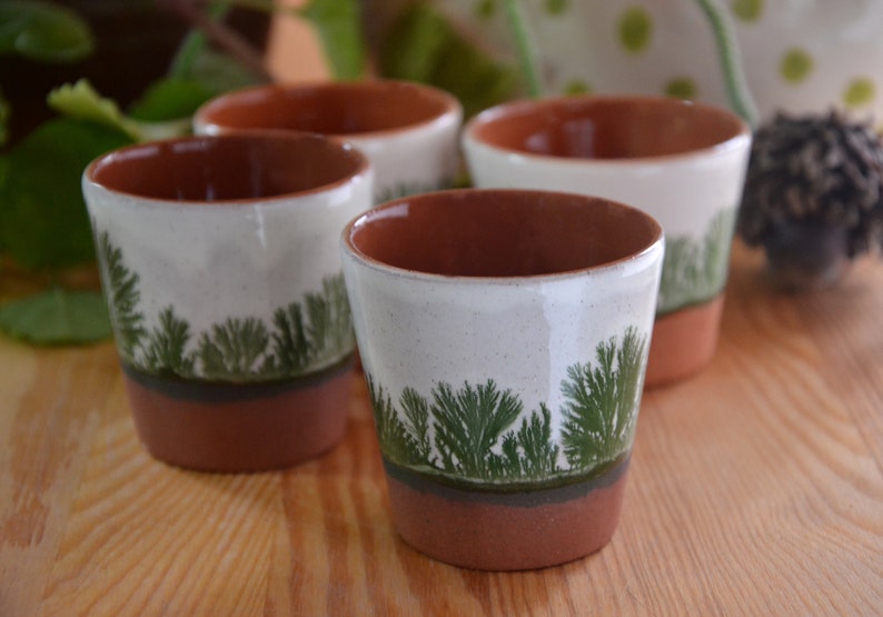 Christmas Shot Glass, Handmade Ceramic Pottery, Ceramic Espresso Small Cups Set image 9