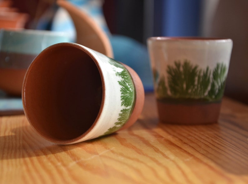Christmas Shot Glass, Handmade Ceramic Pottery, Ceramic Espresso Small Cups Set image 3