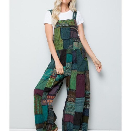 Beautiful Patchwork Jumpsuit With Elastic Ankles and 2 Side Etsy