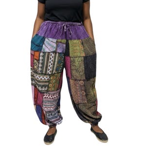 Plus Size Patchwork Harem Pants: Ethically Made Boho Cotton