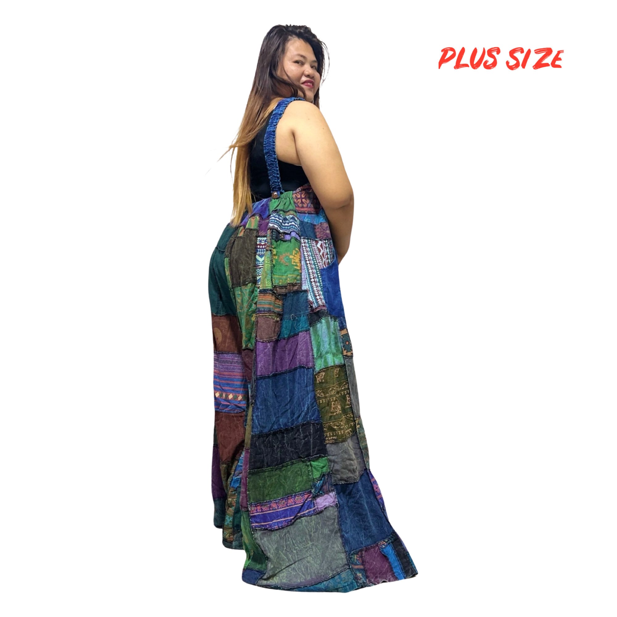 Beautiful Patchwork Jumpsuit With Wide-leg Overall and 2