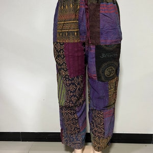 Beautiful Hippie Harem Bohemian, Elastic Waist, Patch Work Best Designer Trouser with Pocket for Unisex, Assorted Colors.