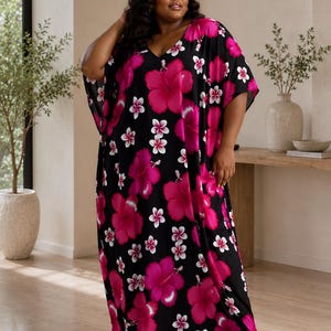 hawaiian party dress plus size Ceyna Plus Size Women's Summer Beige Floral Print Dress,Boho V-Neck  Backless Maxi Dress,Vacation Holiday Resort Wear,Elegant Hawaiian Garden  Party Dresses