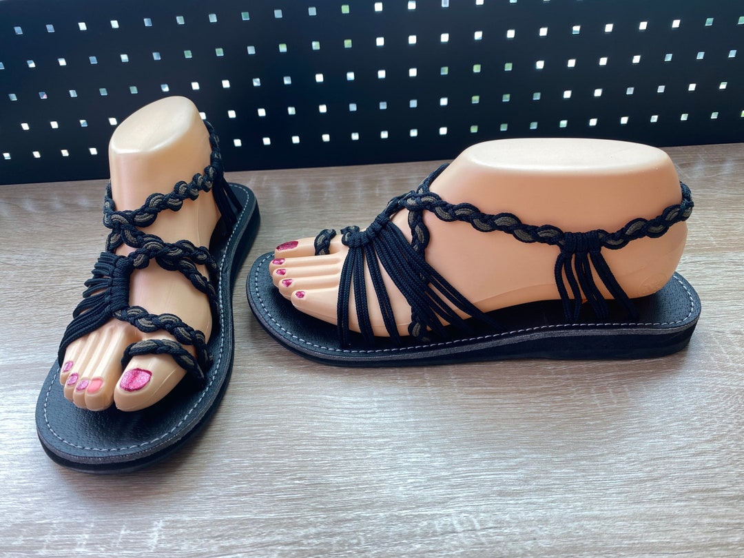 KV Womens Braided Sandals Summer Beach Black & Gray. Etsy