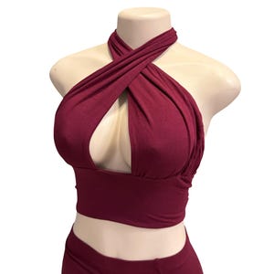 Women's Pink Halter Top, Criss Cross Crop Top, Y2K Aesthetic Wrap Top, Cute Going Out Shirt, Pastel Clubbing Top, Festival Clothing Women image 7