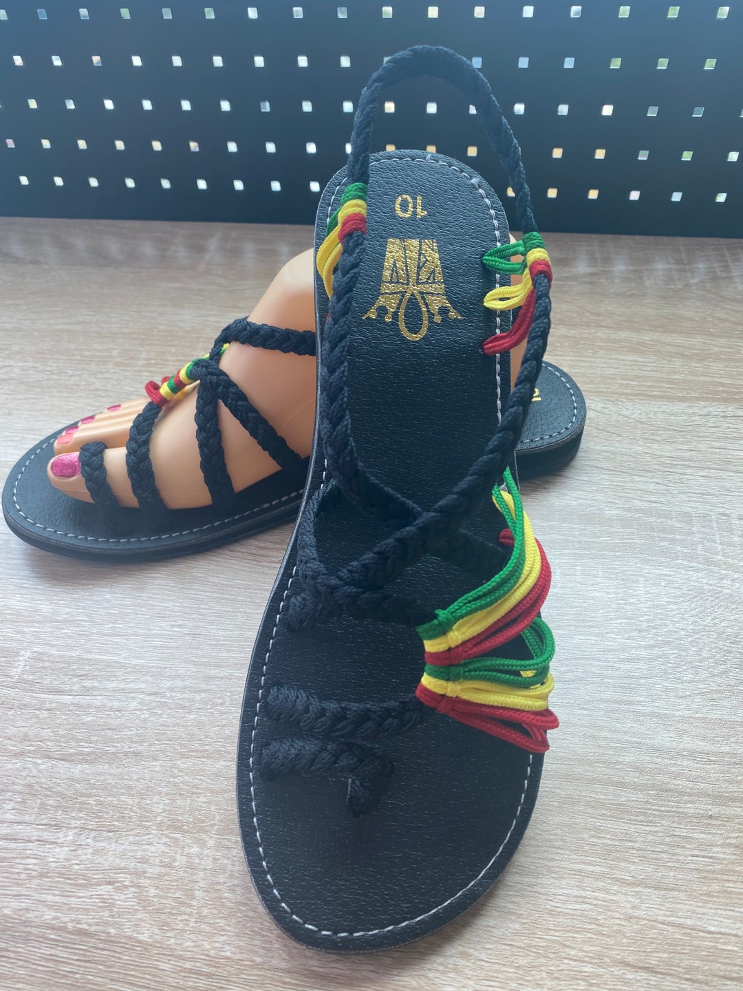 KV Womens Braided Sandals Summer Beach Rasta. - Etsy