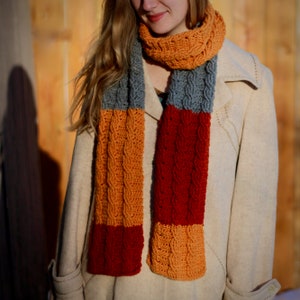 Crocheted Cable Scarf Pattern - Crochet Cabled Long Scarf PDF - Fall Autumn Winter Crochet Pattern - Arctic Willow Scarf