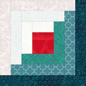 6-inch Log Cabin Quilt Block - Foundation Paper Piecing Block for 1.25-inch Strips - Jelly Roll Log Cabin - Digital PDF Template