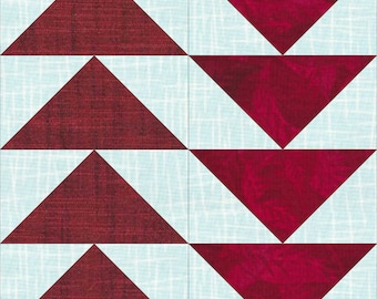 Flying Geese Quilt Block - 6-inch Foundation Paper Piecing Template - Digital Download PDF