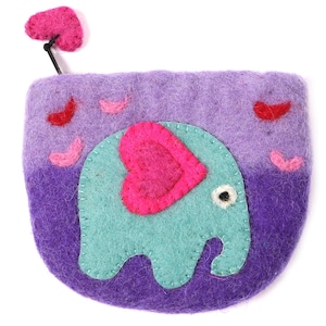 Éléphant fait à la main Feutre Petit sac à main