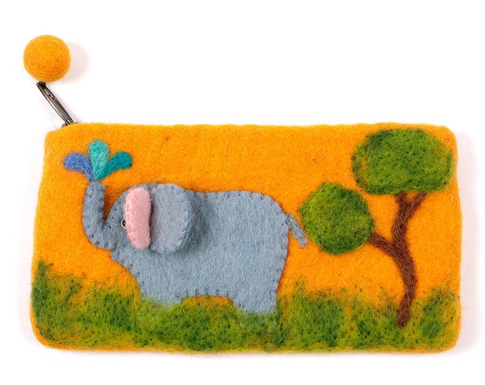 Elephant Pencil Case felt handmade