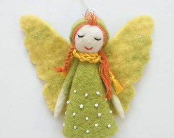 Fairy with wings Green Felt Decorations