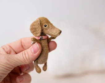 Wool Felt Dachshund Dog,  Blythe Doll Pet Toy, friend, accessories