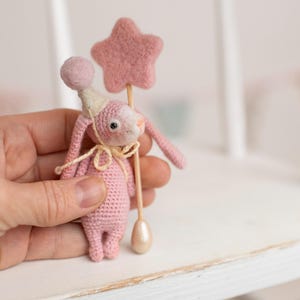 Blythe little rabbit pet and star, toy for custom Blythe doll, felted funny little pet animal, Blythe friends
