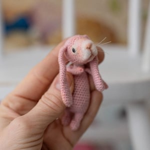 Blythe little rabbit pet,  toy for custom Blythe doll, felted funny little pet animal, rabbit lovers gift, Blythe accessories and friends