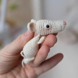 Felted Miniature White Rat: Blythe Doll Accessory, friends, pets