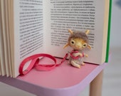 Felted animals bookmarks, books love gifts, needle felted sheep, miniature pets toys,  gift for collectors