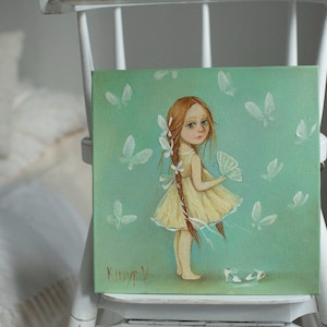 Originalmente pintura de muñeca Blythe, decoración de pared para habitación de niña, imagen personalizada de personalidad Blythe, arte pintura al óleo mariposa