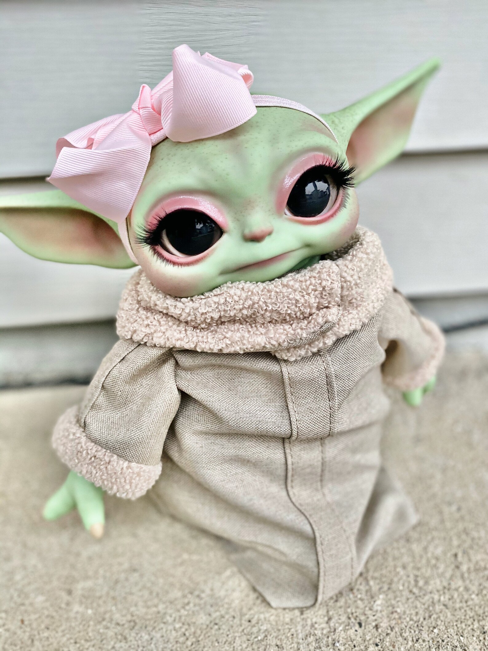 NOT FOR SALE the Pink Yoda reborn and Painted Baby Yoda Etsy