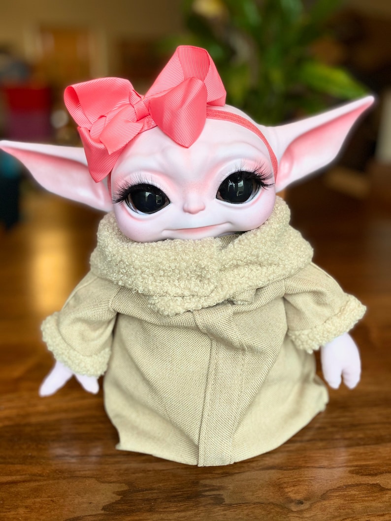 NOT FOR SALE the Pink Yoda reborn and Painted Baby Yoda Etsy