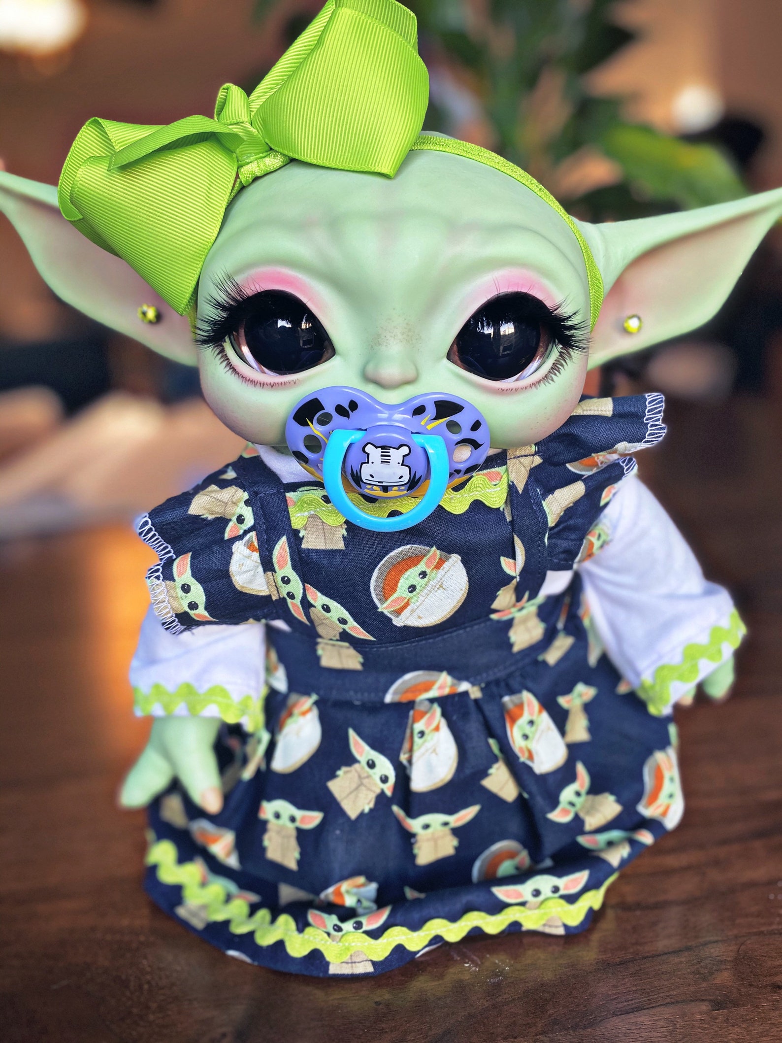 NOT FOR SALE the Pink Yoda reborn and Painted Baby Yoda Etsy