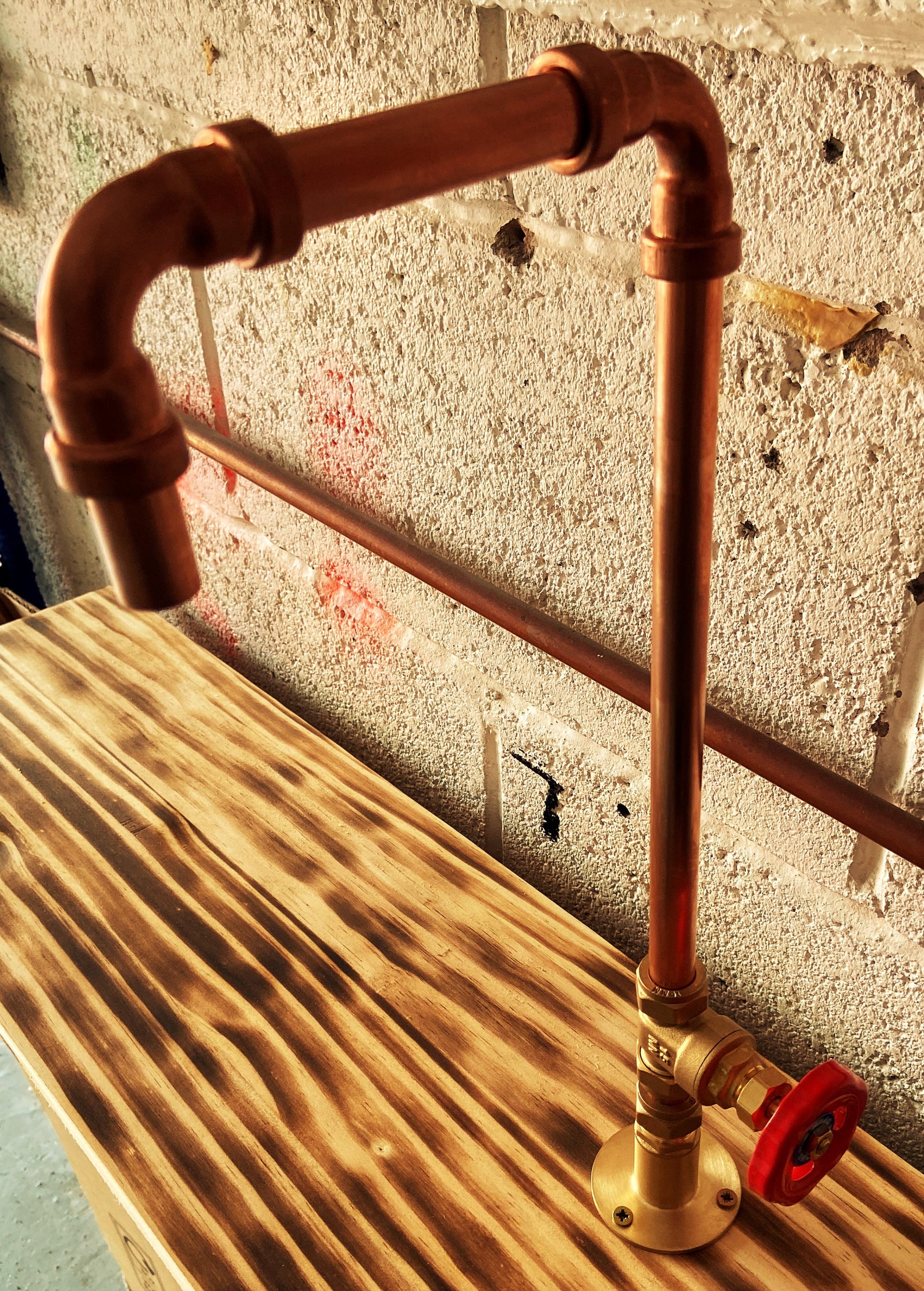 Copper Kitchen Tap Handmade Industrial Style Real Copper Etsy