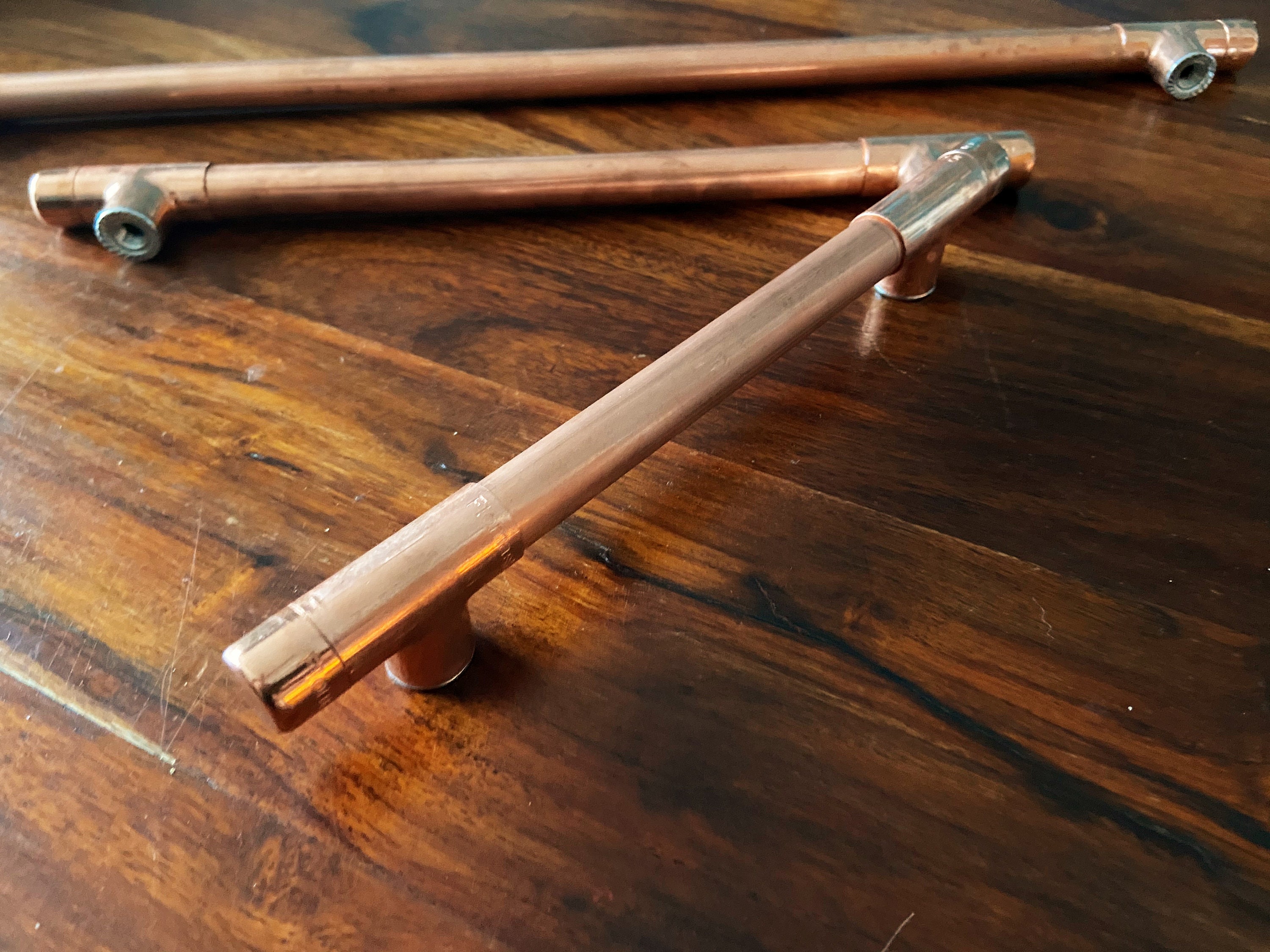 Copper Kitchen Cupboard TBar Door Handles All Sizes Real Etsy