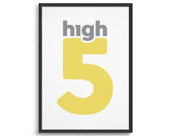High 5 poster | Printable modern wall art