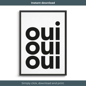 Printable modern wall art / Oui Oui Oui Poster