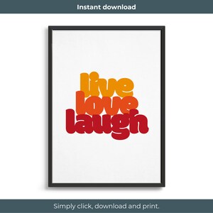Live Love Laugh poster | Printable modern wall art
