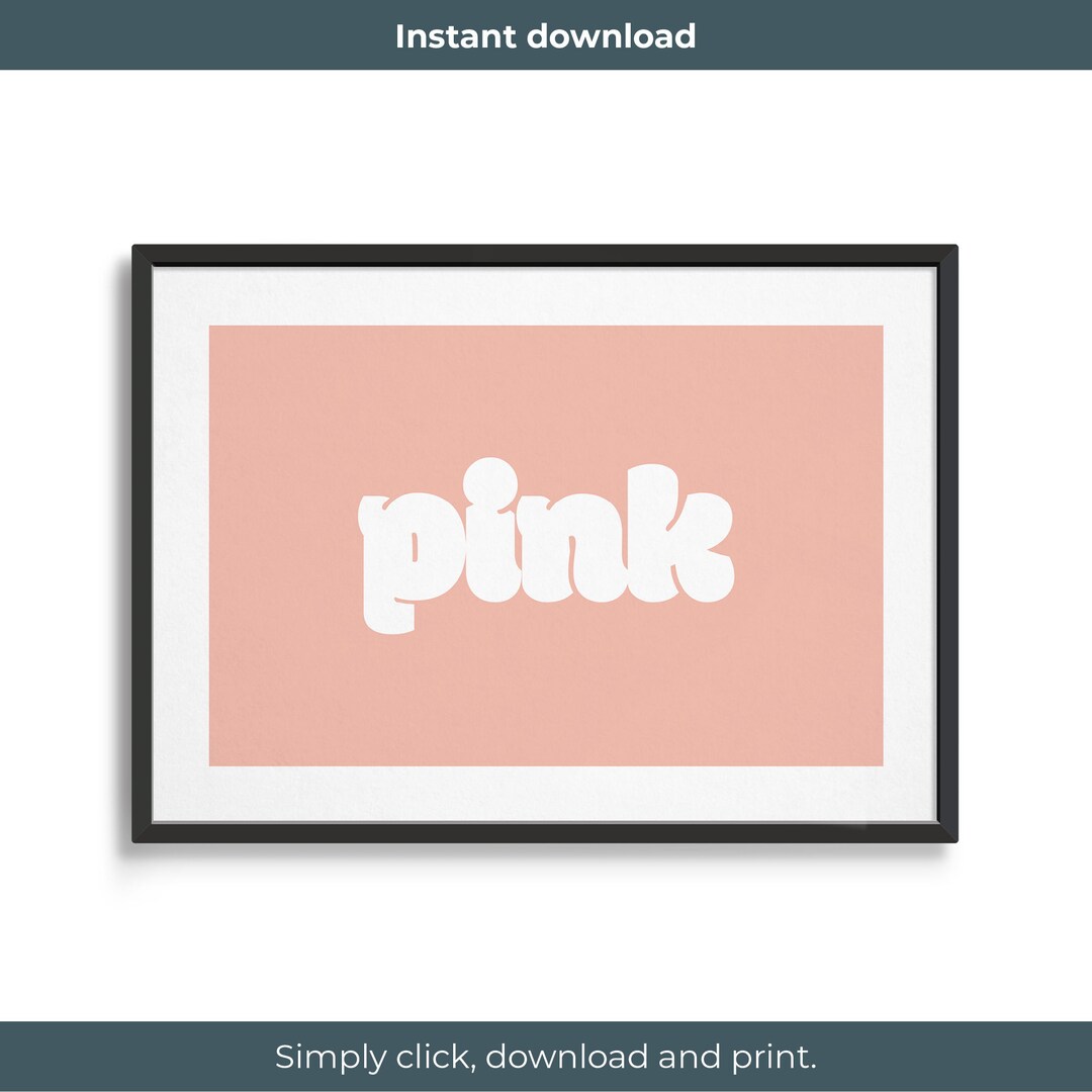 Pink Poster Sign Pink Poster | Printable Modern Wall Art - Etsy Australia