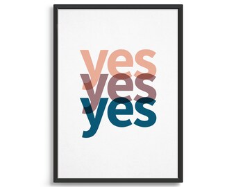 Ja Ja Ja Poster | Modern Typografie Print (Digitaler Download)