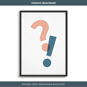 Question Exclamation Poster | Printable modern wall art