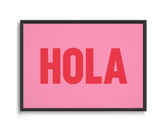Hola Printed Poster Pink