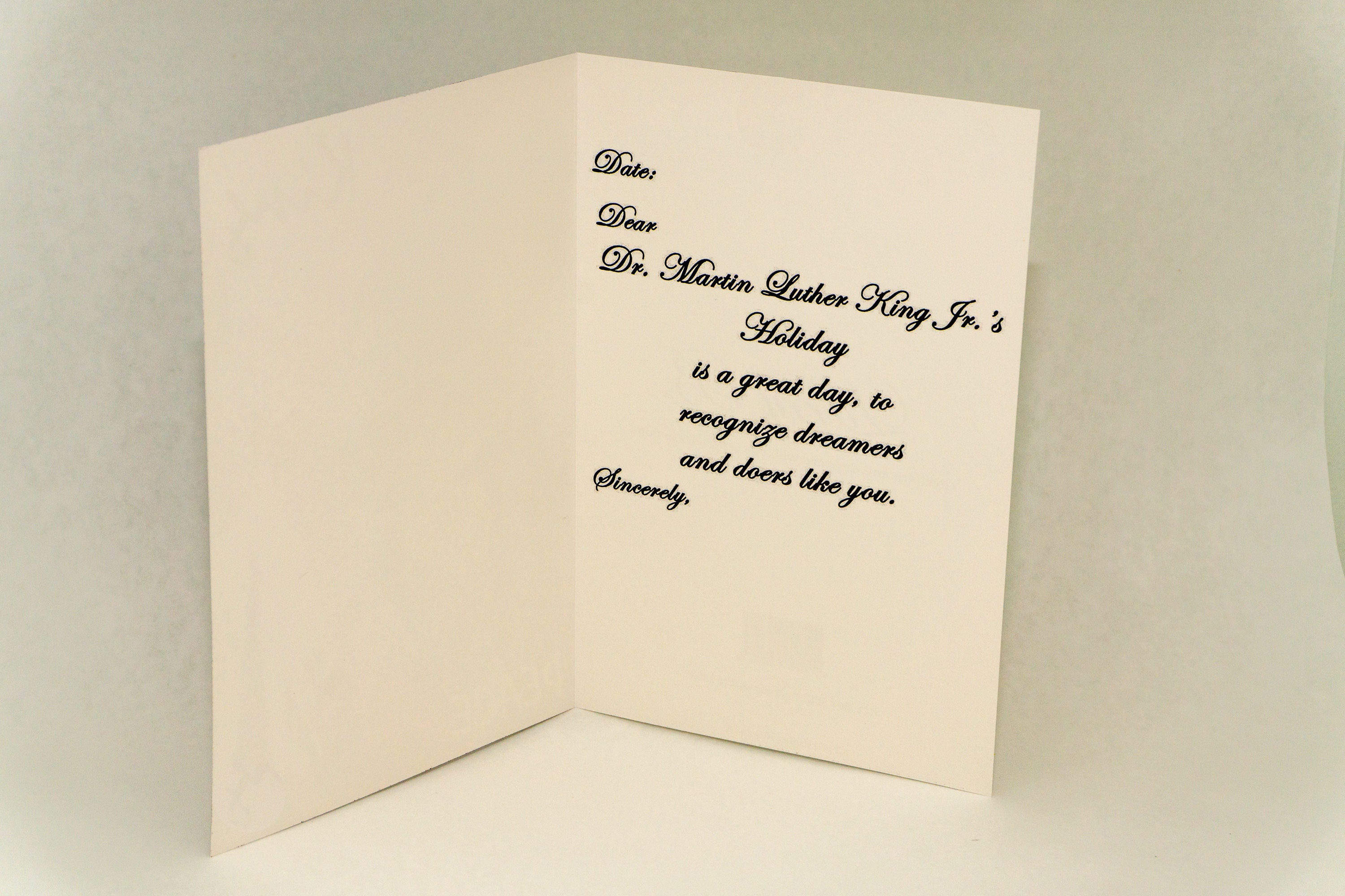 Martin Luther King Holiday Card Black History Greeting Card Greeting ...