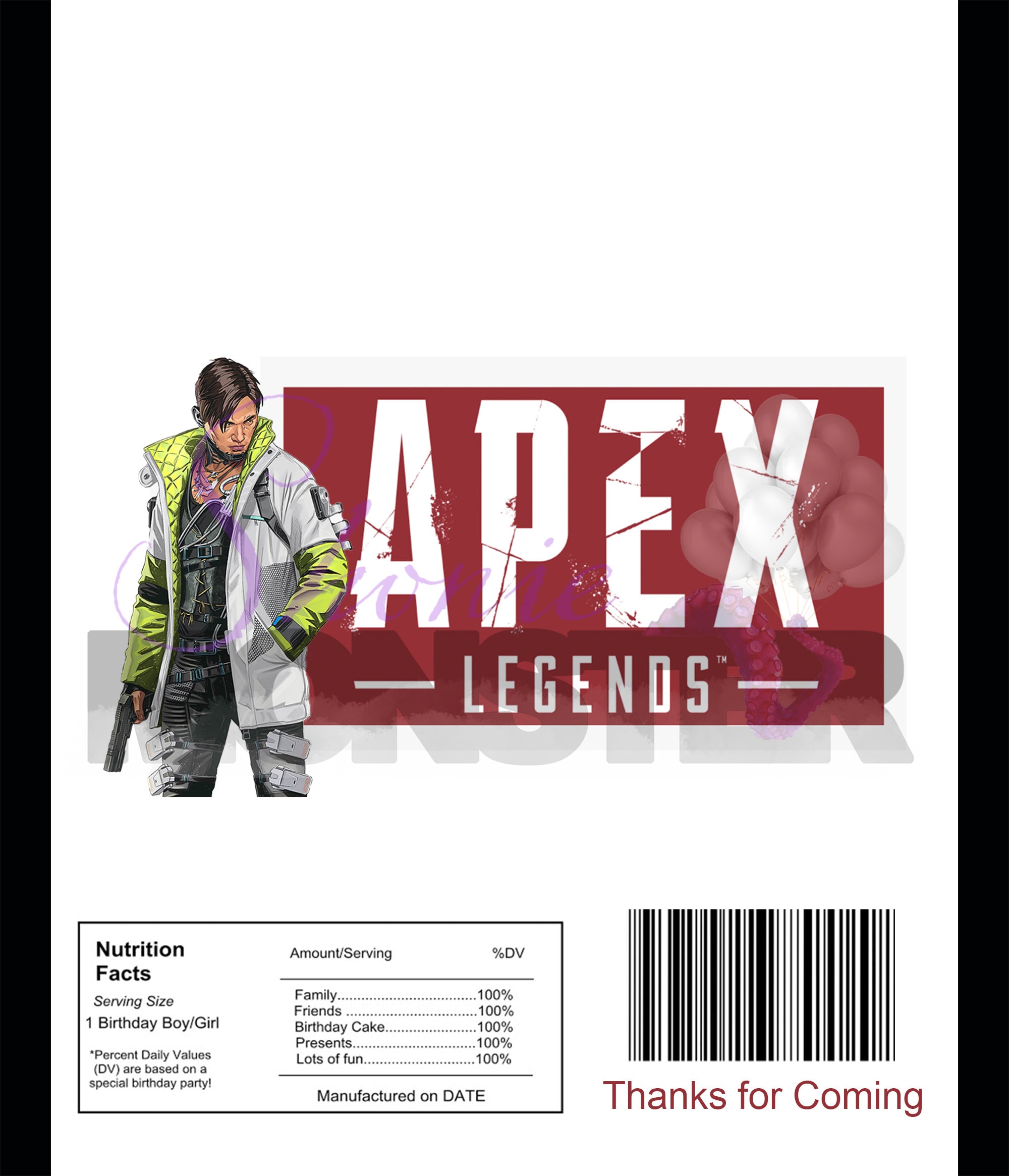 Apex Crypto Chocolate Bar Wrapper- INSTANT DOWNLOAD JPG - Etsy