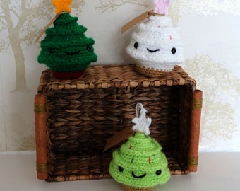 Handmade Crochet Christmas Tree - Amigurumi - Christmas Tree Decorations - Winter Wonderland Decor Gifts - UK