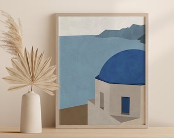 Greece Art, Greece Wall Art, Greek Art Print, Greek Art, Printable Wall Decor, Blue Wall Art, Digital Download, Summer Print