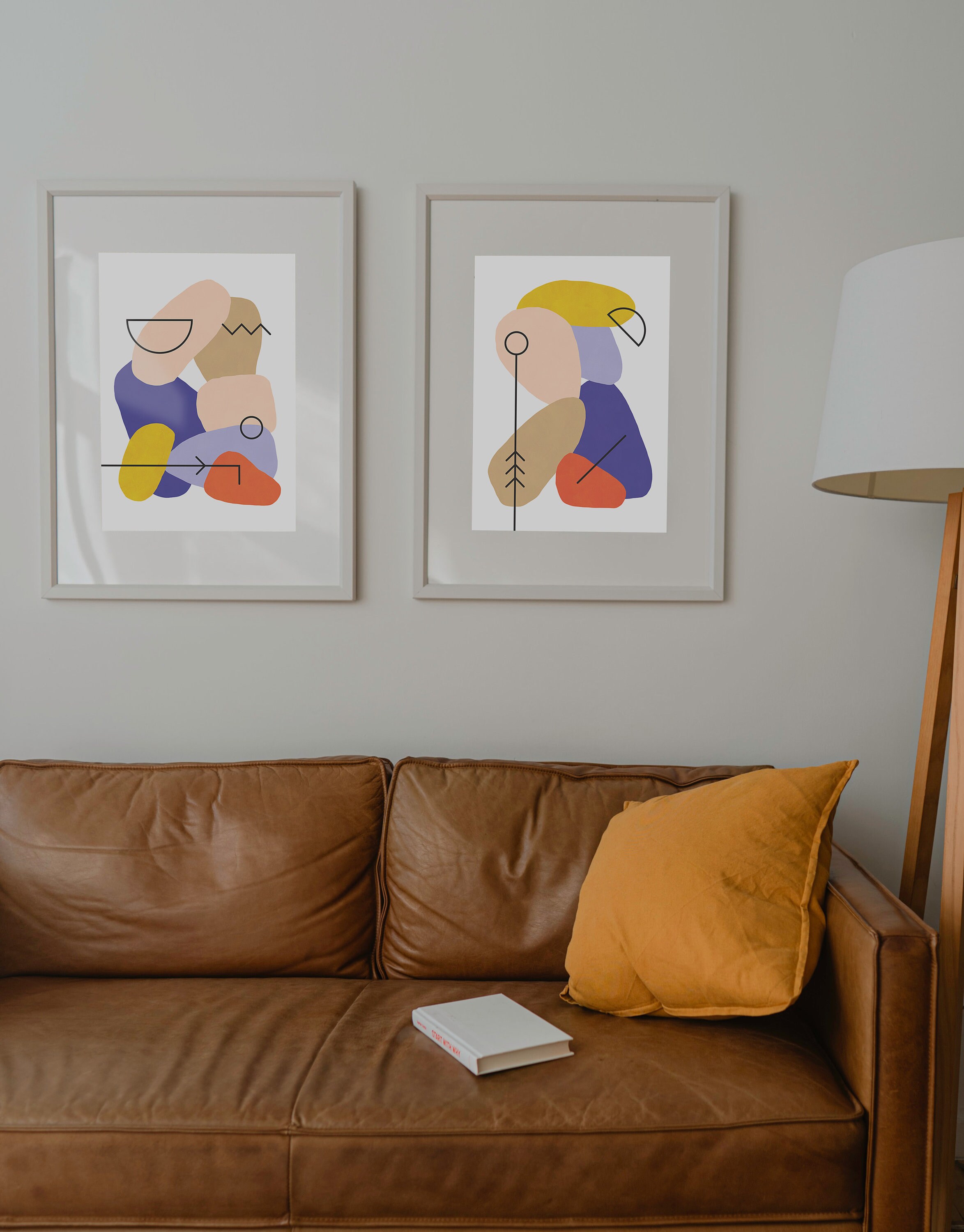 Set of Two Art Prints Colorful Wall Art Colorful Art Prints Etsy