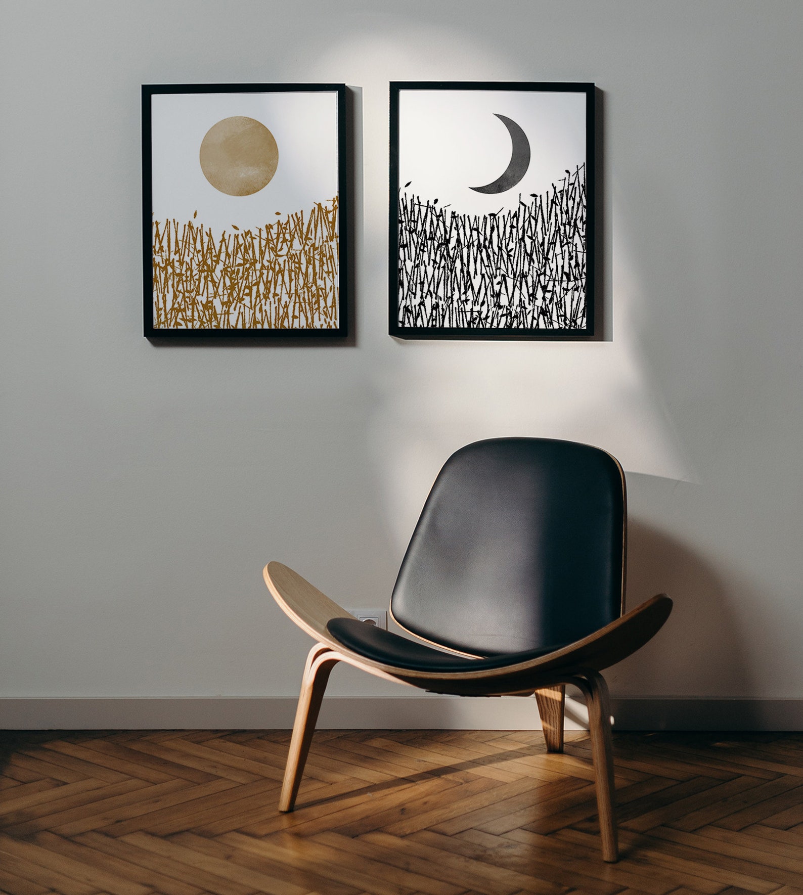 Aquarell Sonne Wandbilder – 3er Set, 40,6 X 61 Cm, Mid Century Modern, Boho Stil