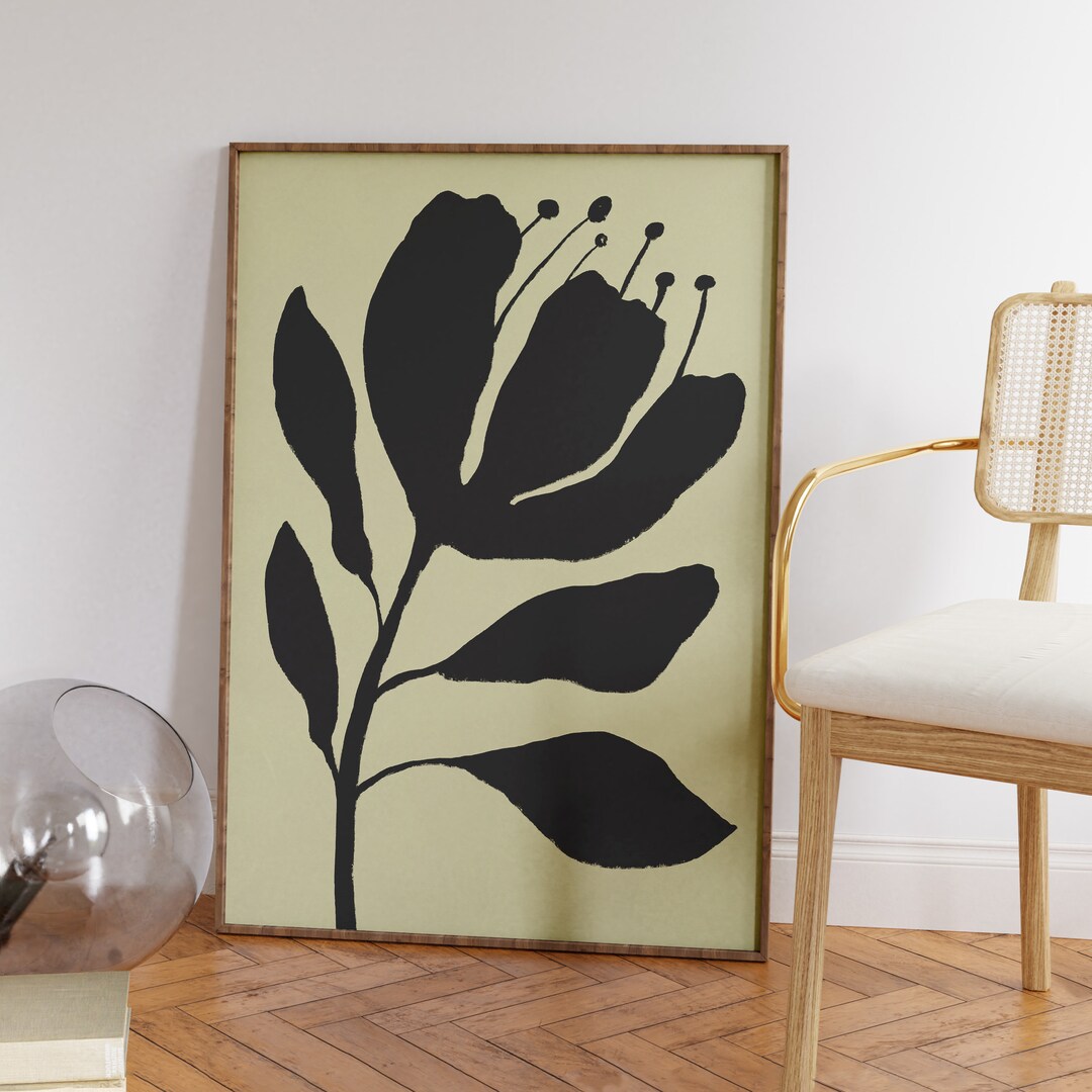 Abstract Floral Art Print: Modern Botanical Wall Decor (digital ...
