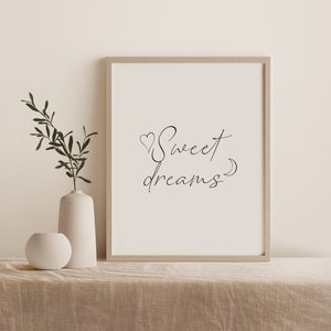 Sweet Dreams Wall Art, Bedroom Wall Art, Above Bed Art, Sweet Dreams Print, Sweet Dreams Printable Art, Digital Download