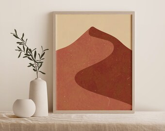 Abstract Desert Landscape Print, Earth Tone Wall Art (Digital Download)