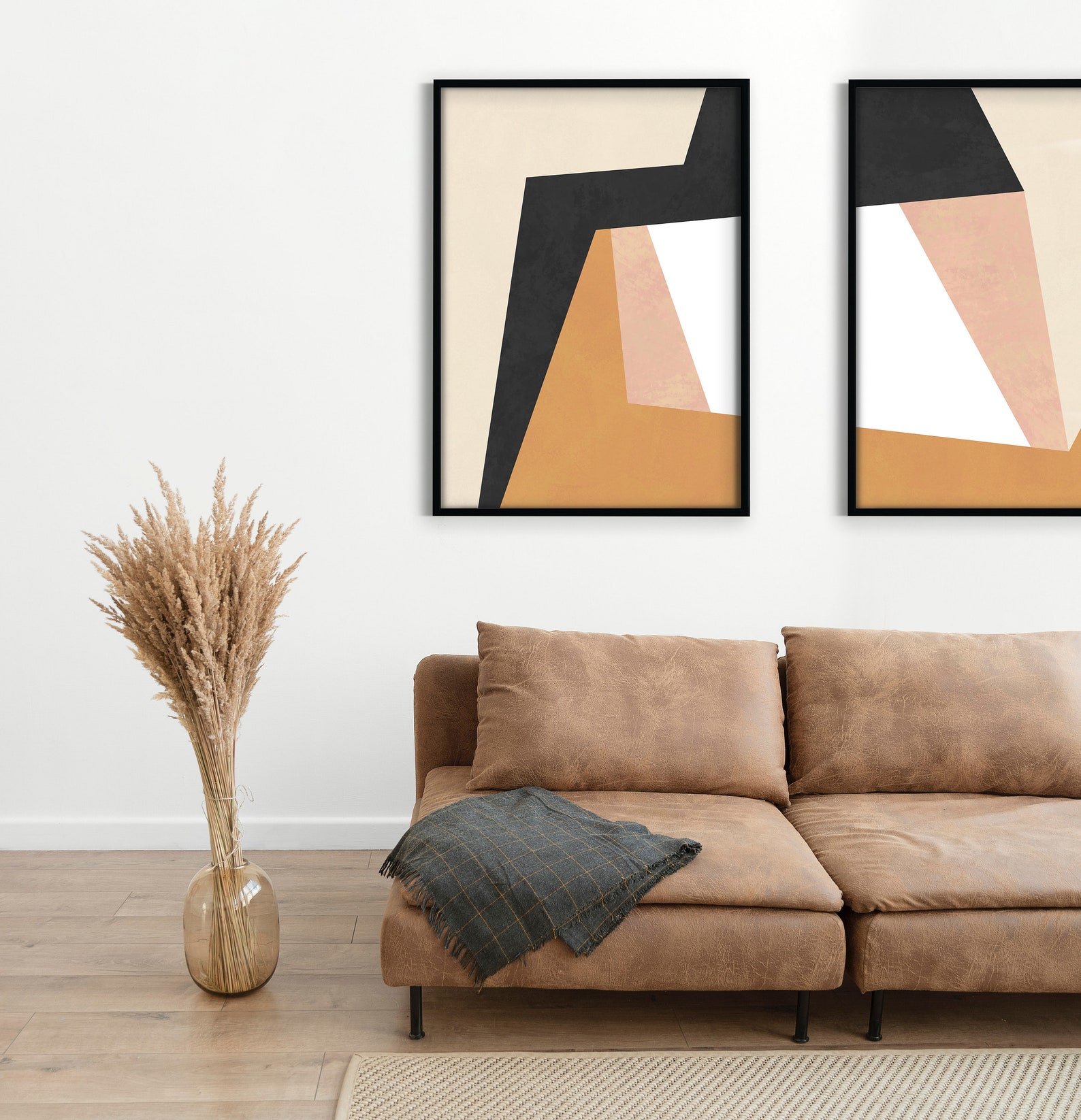 Geometric Wall Art Set of 2 Printable Wall Art Geometric Etsy