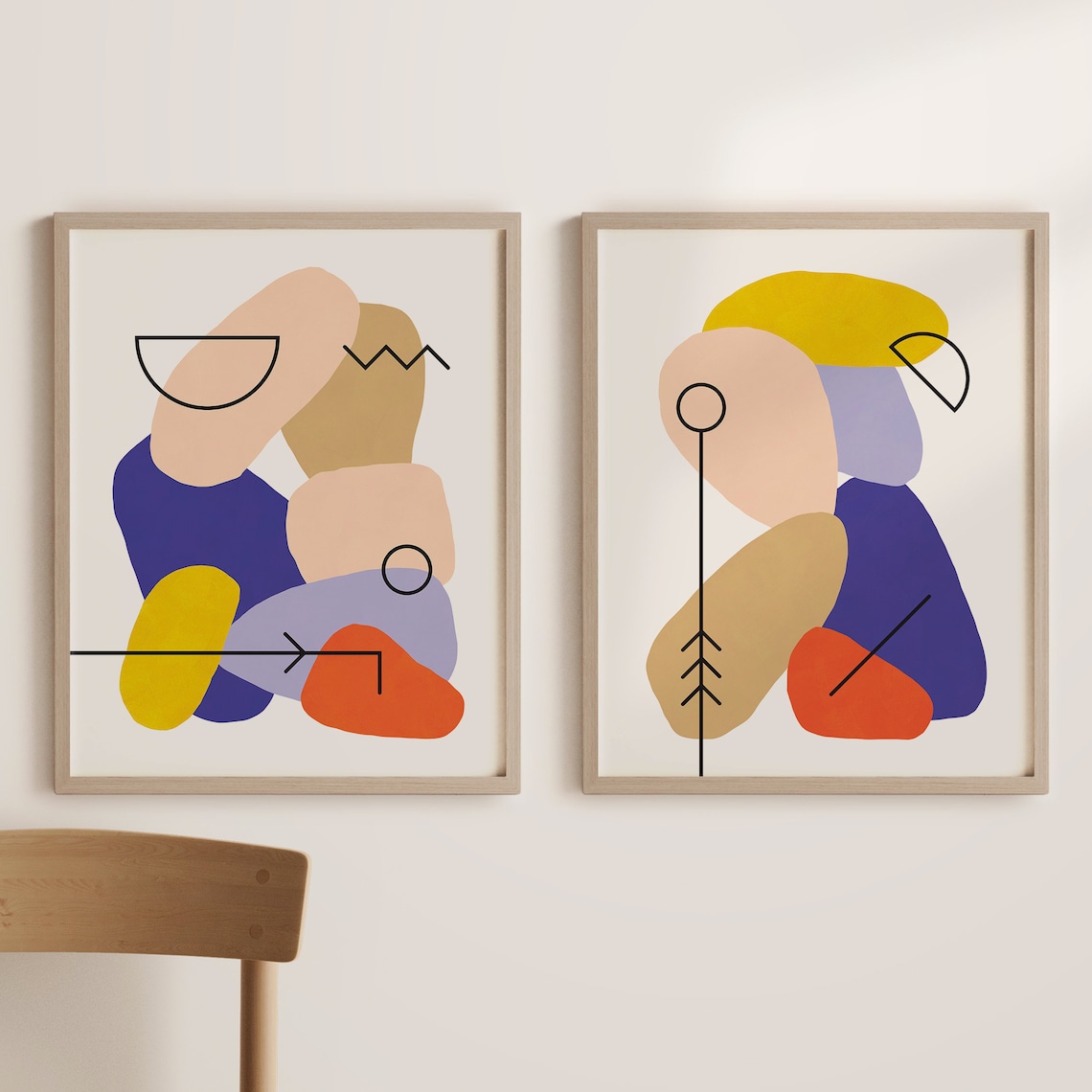 Set of Two Art Prints Colorful Wall Art Colorful Art Prints Etsy