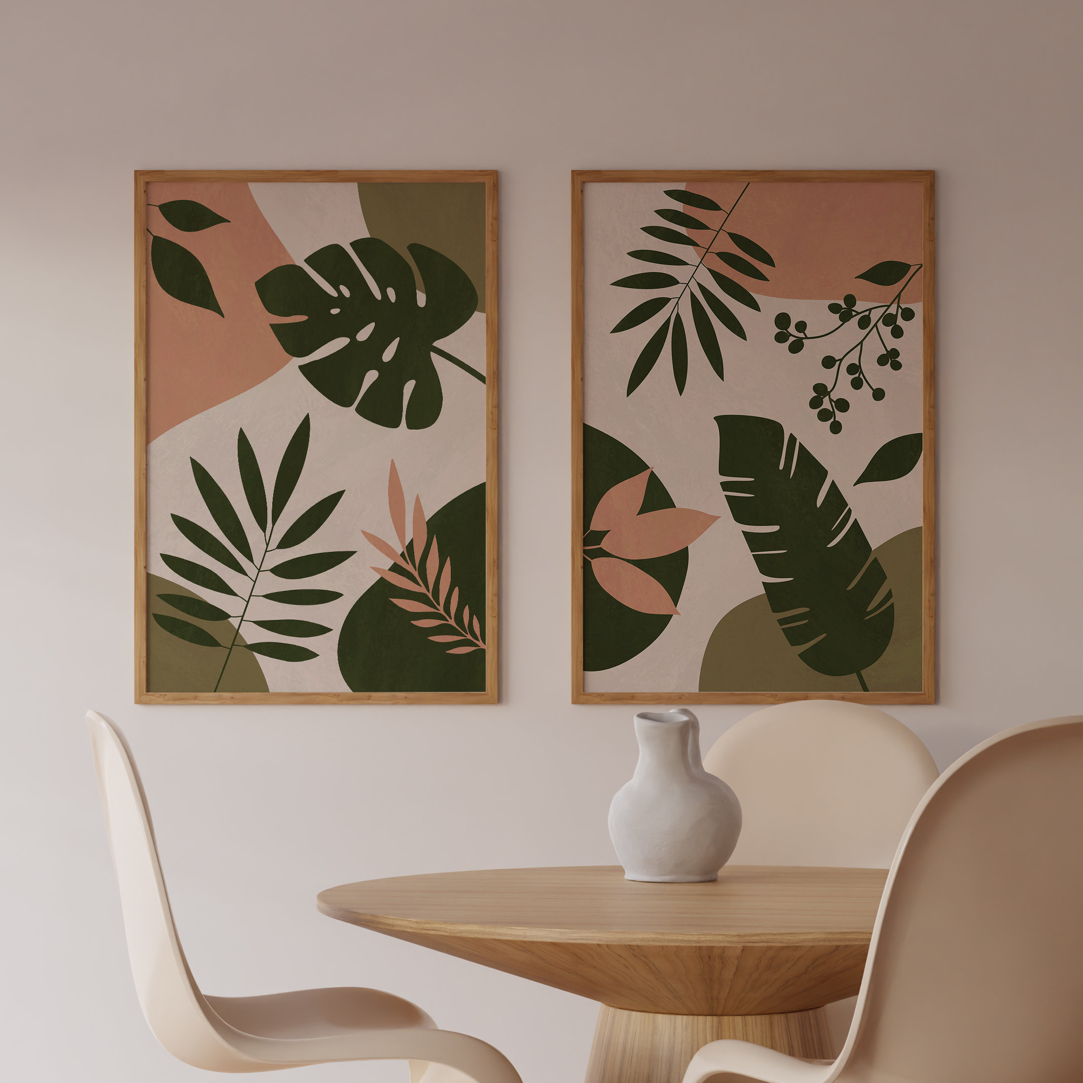 Botanical Prints, Green Leaf Wall Art, Green Wall Art, Plant Wall Art, Botanical Wall Art Set, Plant Poster, INSTANT DOWNLOAD