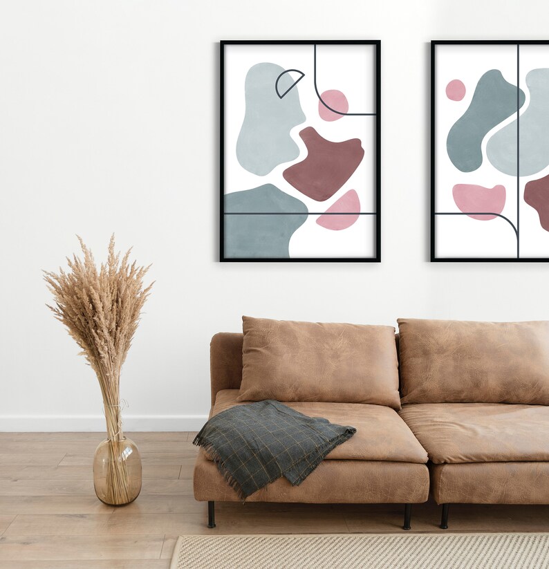 Colorful Abstract Art Abstract Set of 2 Prints Colorful Etsy