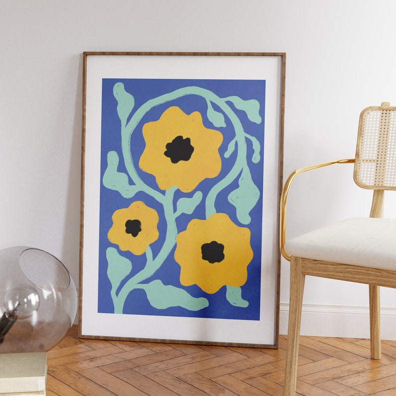 Flower Art Print Colorful Wall Art Colorful Botanical Art Etsy