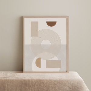 Geometric Shapes Print, Neutral Colors Art, Geometric Wall Art, Earth Tones, Modern Wall Art, Digital Download, Printable Wall Art